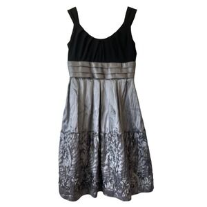 NWTs Black Silver Bubble Cocktail Wedding Evening Dress Size 6